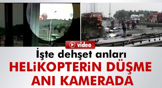 İstanbul Büyükçekmece'de helikopterin düşme anı