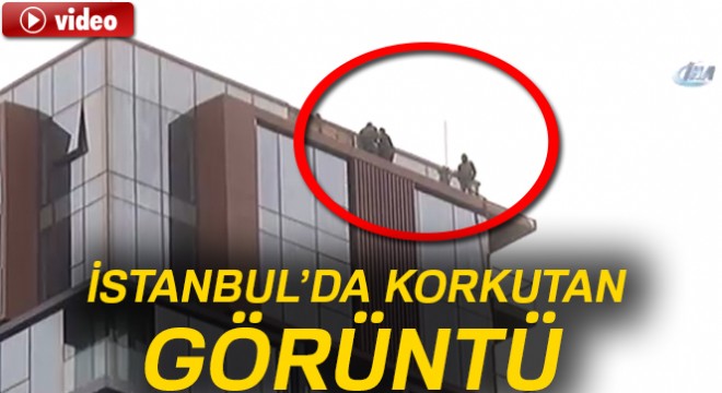 İstanbul'da parasını alamayan işçiler çatıya çıktı